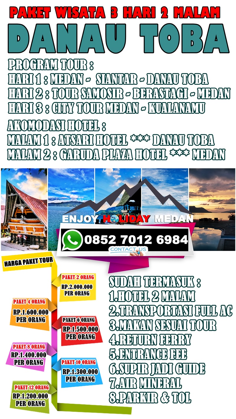 3D2N Medan Lake Toba Tour Berastagi